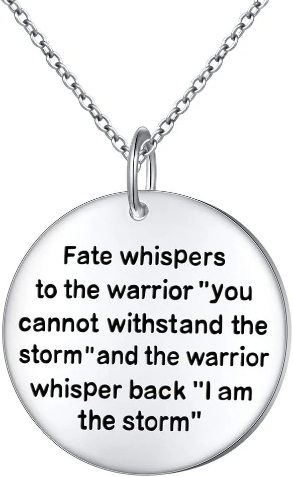 Alphm S925 Sterling Silver Bible Verse Inspirational Faith Heart Courage Pendant Necklace for Women Men Gift Jewelry