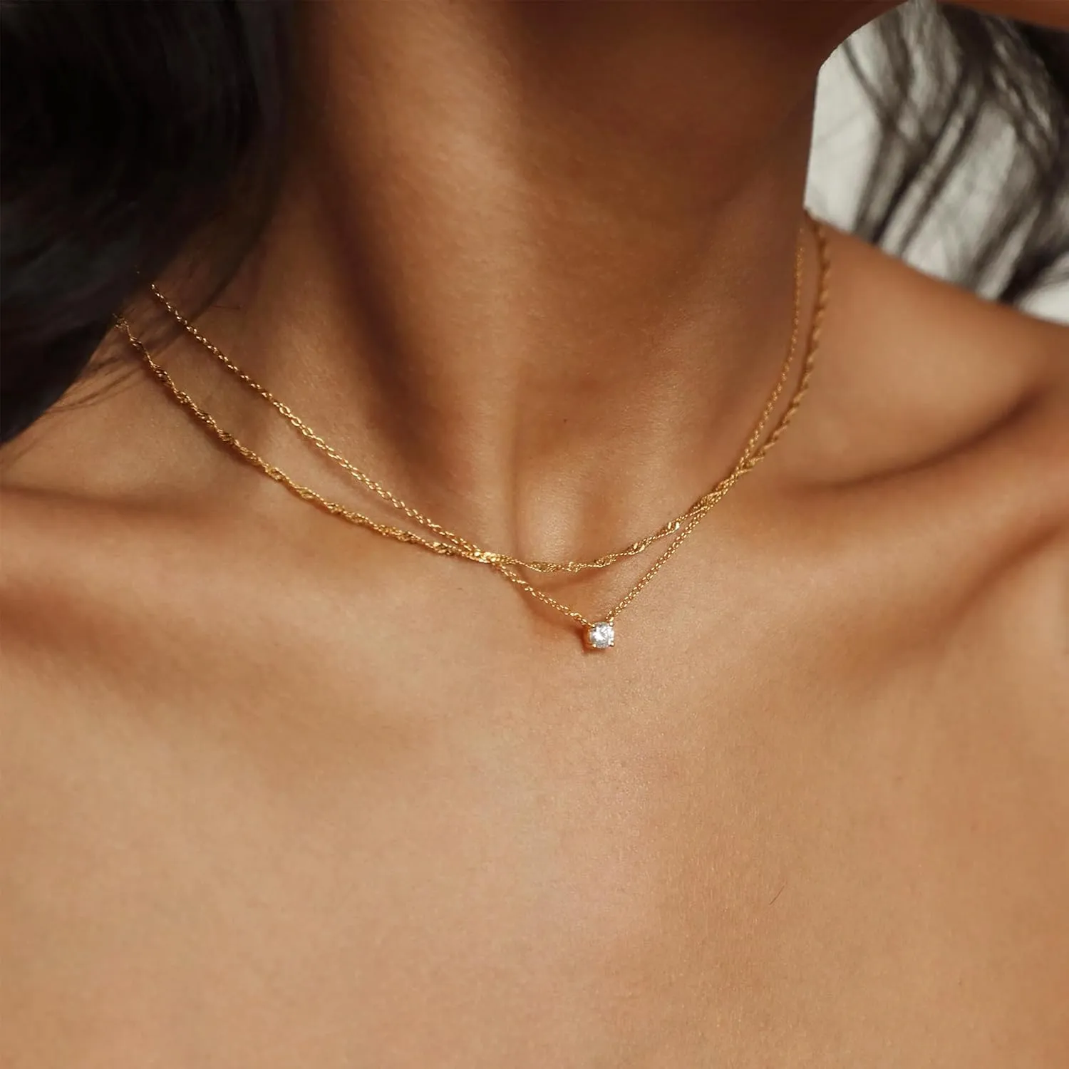 BAYLAY Gold Chain Necklace for Women - 18K Gold Plated Necklace Chain Dainty Gold Necklace for Women Gold Jewelry Gifts Size 16/18/20/22/24/26 Inch   2" Extender