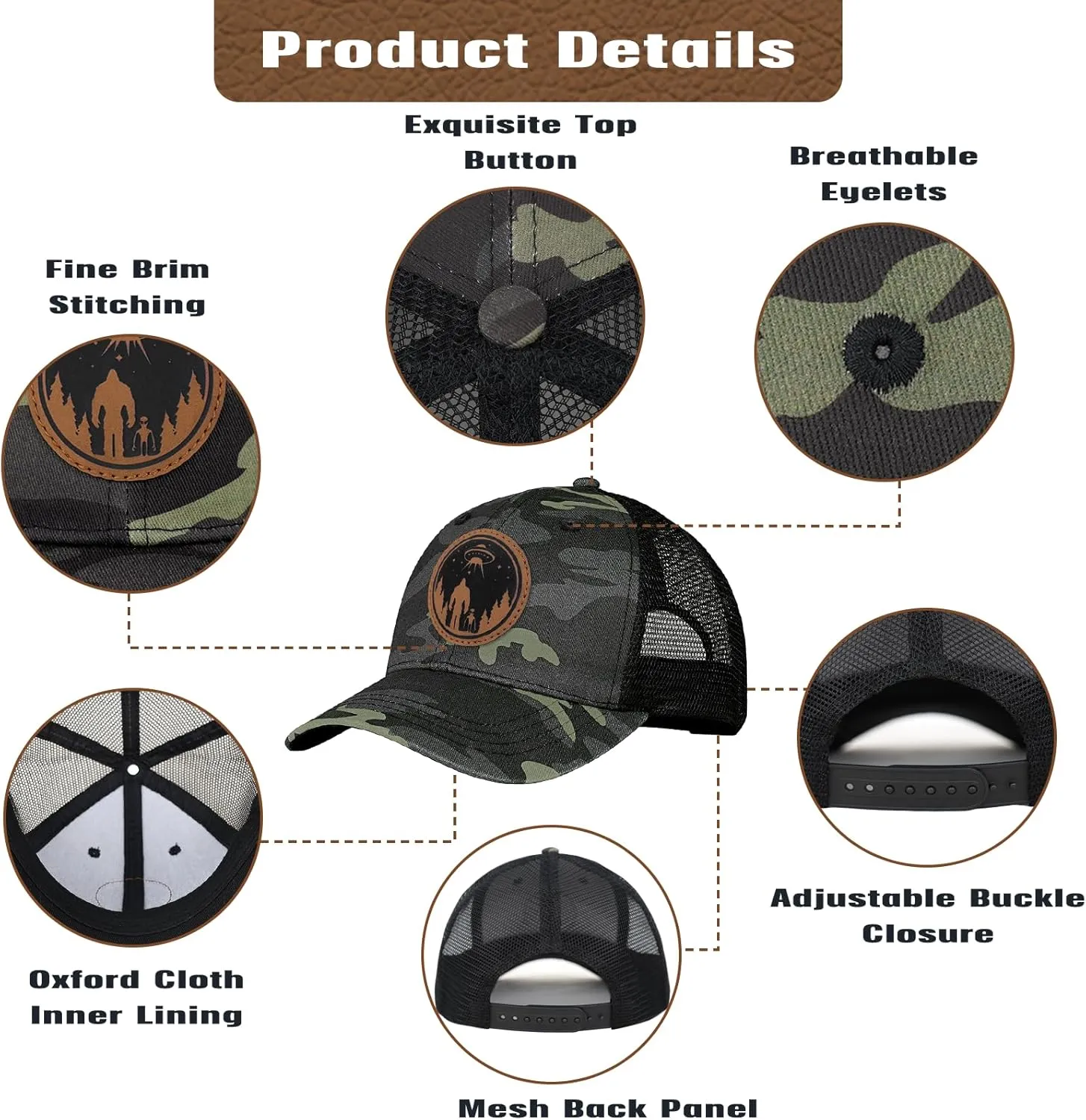 Bigfoot Sasquatch Gifts, Trucker Hats Mesh Baseball Cap Big Foot Gifts for Dad Men Bigfoot Lovers