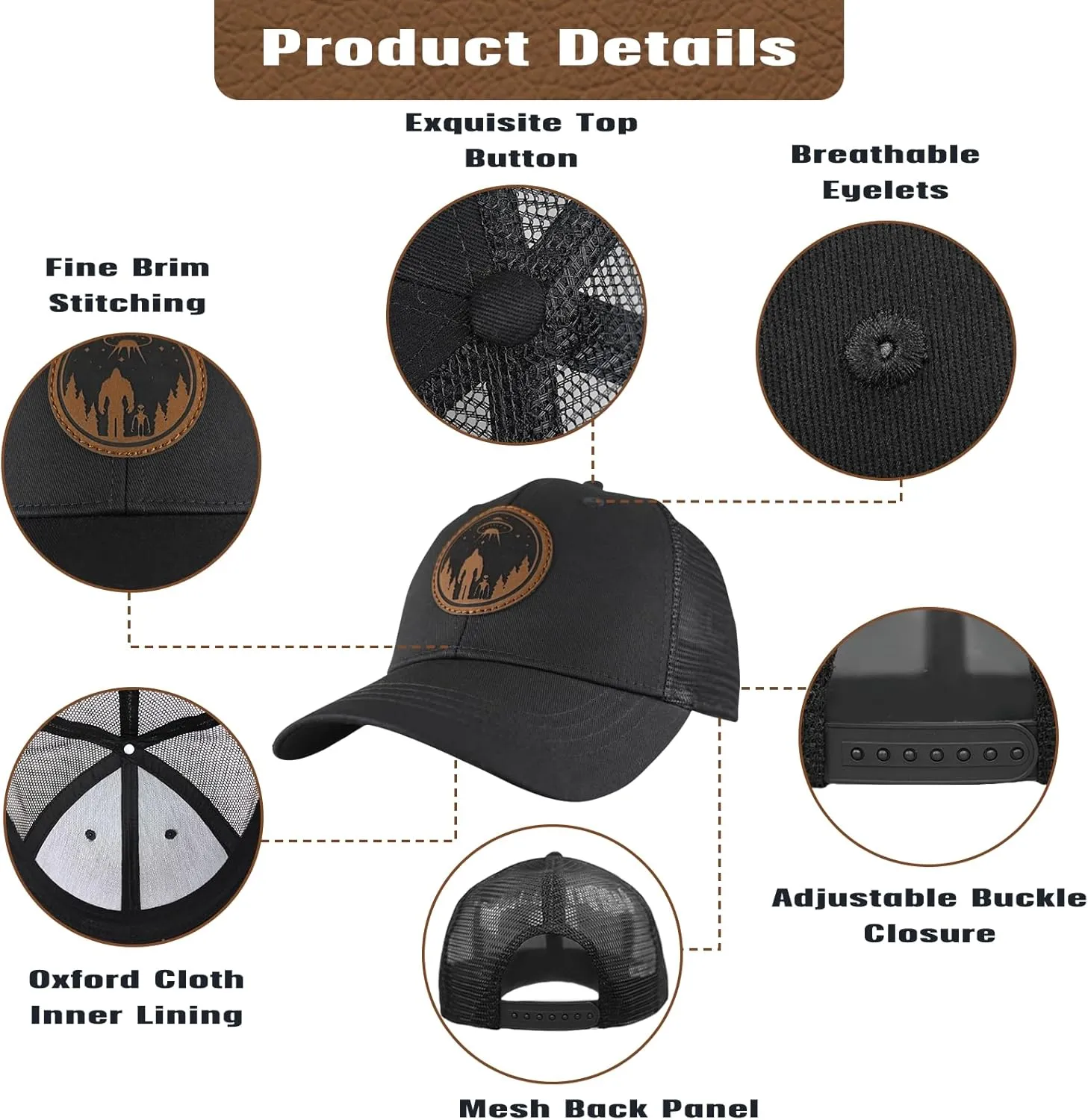 Bigfoot Sasquatch Gifts, Trucker Hats Mesh Baseball Cap Big Foot Gifts for Dad Men Bigfoot Lovers