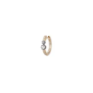 BLACK RHODIUM ROSE CUT DIAMOND PAVE MINI HOOP
