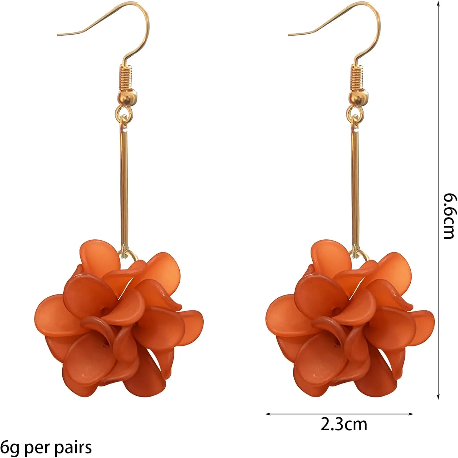 Boho Long Flower Ball Tassel Dangle Earring Layer Floral Bohemian Flower Floral Petal Tiered Drop for Women