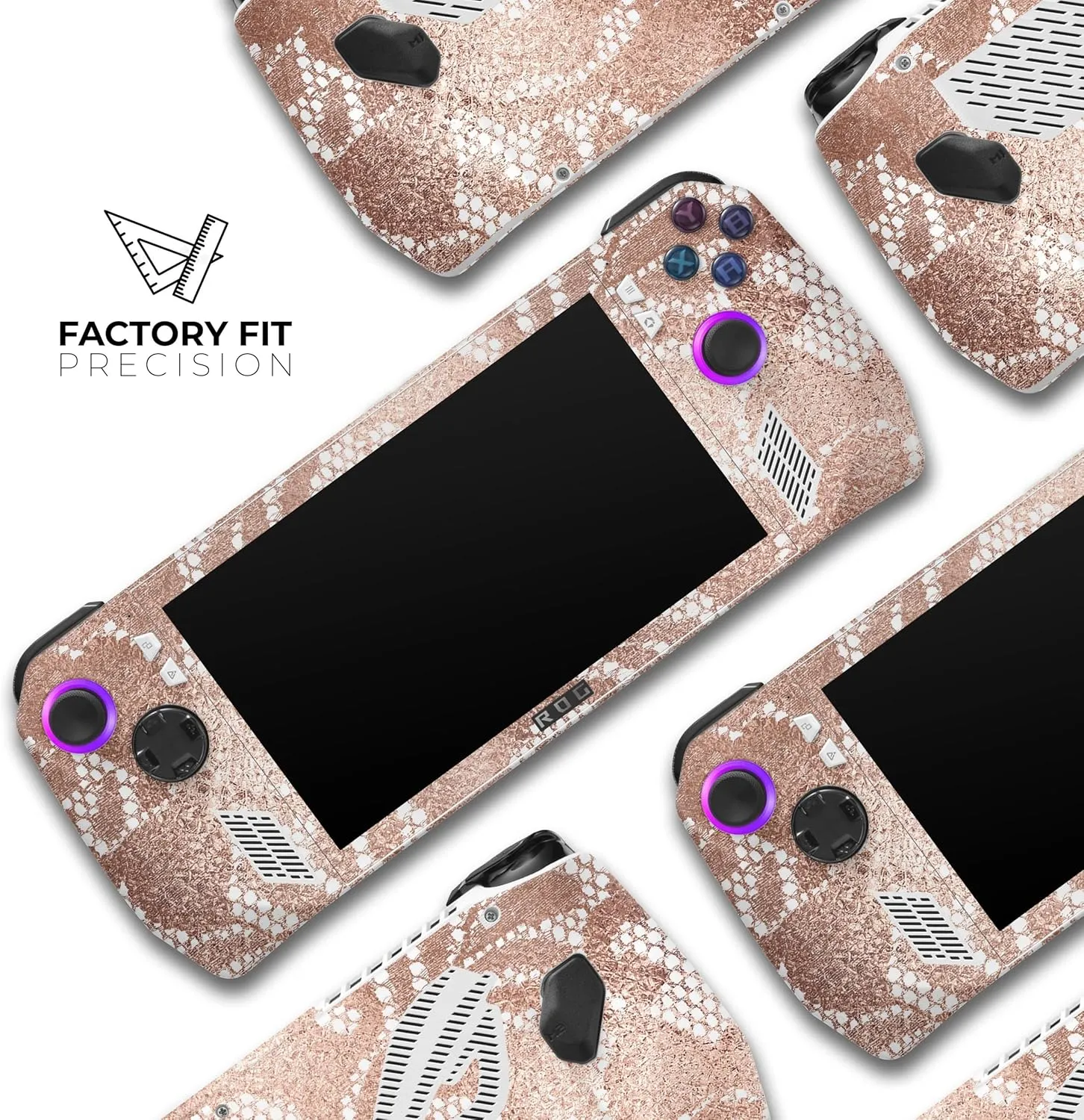Compatible with Rog Ally - PC Skin Decal Protective Scratch Resistant Vinyl Wrap Gaming Cover - Rose Gold Lace Pattern 14