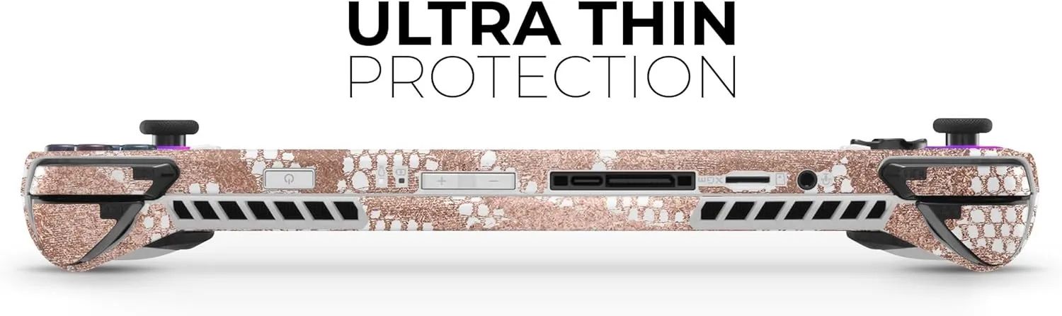 Compatible with Rog Ally - PC Skin Decal Protective Scratch Resistant Vinyl Wrap Gaming Cover - Rose Gold Lace Pattern 14