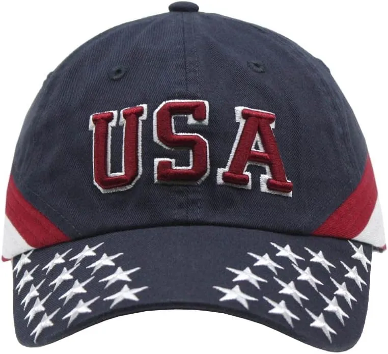 Cotton United States Flag Adjustable Baseball Cap
