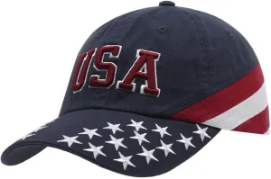 Cotton United States Flag Adjustable Baseball Cap