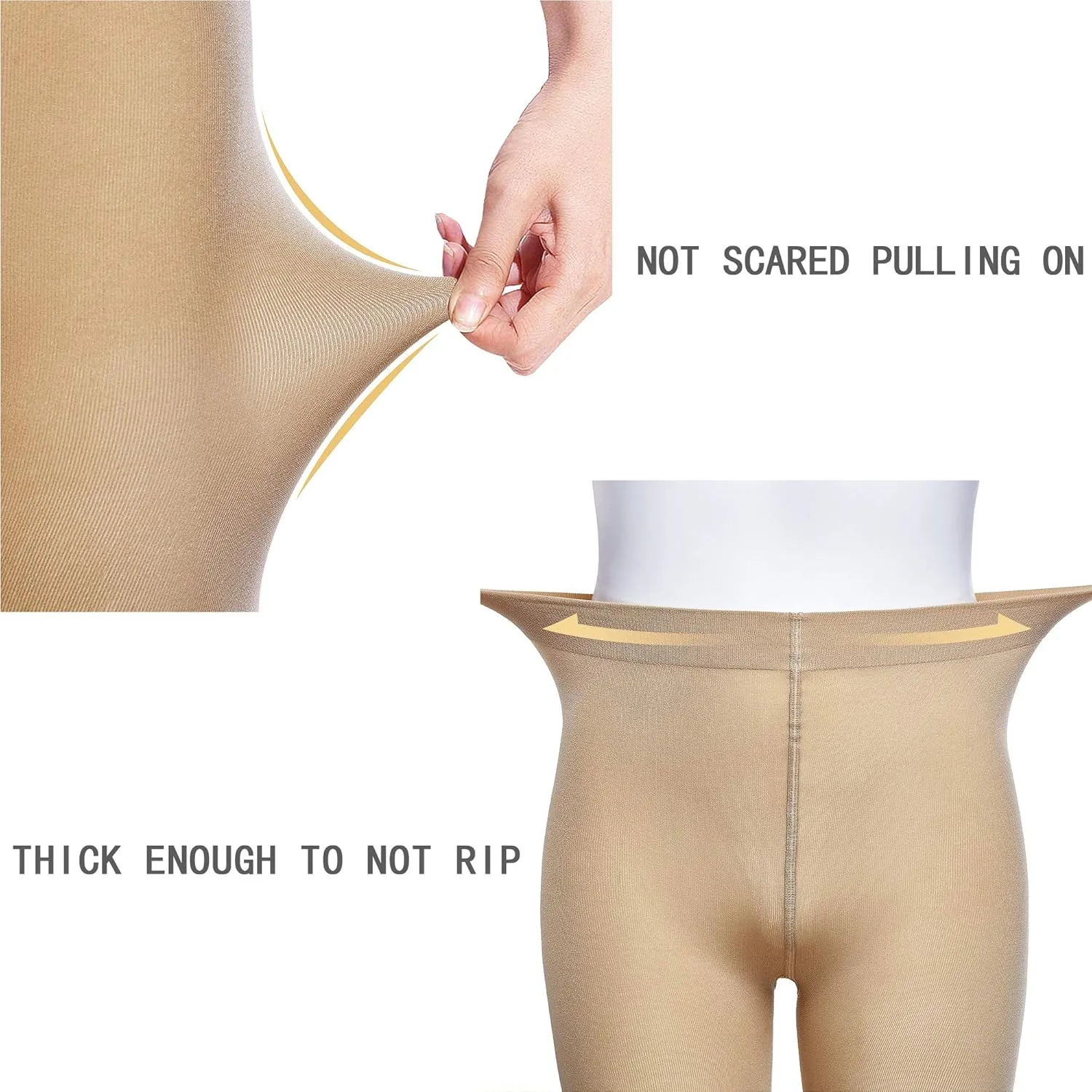 DIPUG 1/2/3 Pairs Girls' Convertible Ballet Tights/Soft Transition Dance Tight(Toddler/Kids)