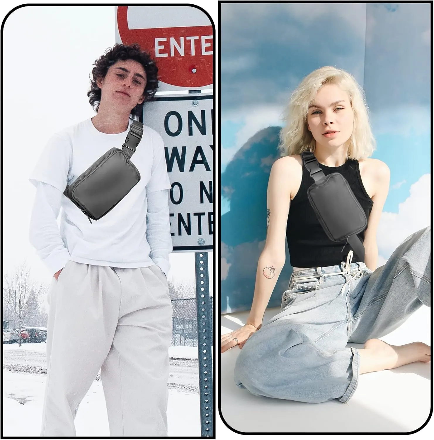 Fanny Pack,Belt Bag,40 Inch Asjustable Strap Everywhere Belt Bag,for Women and Men