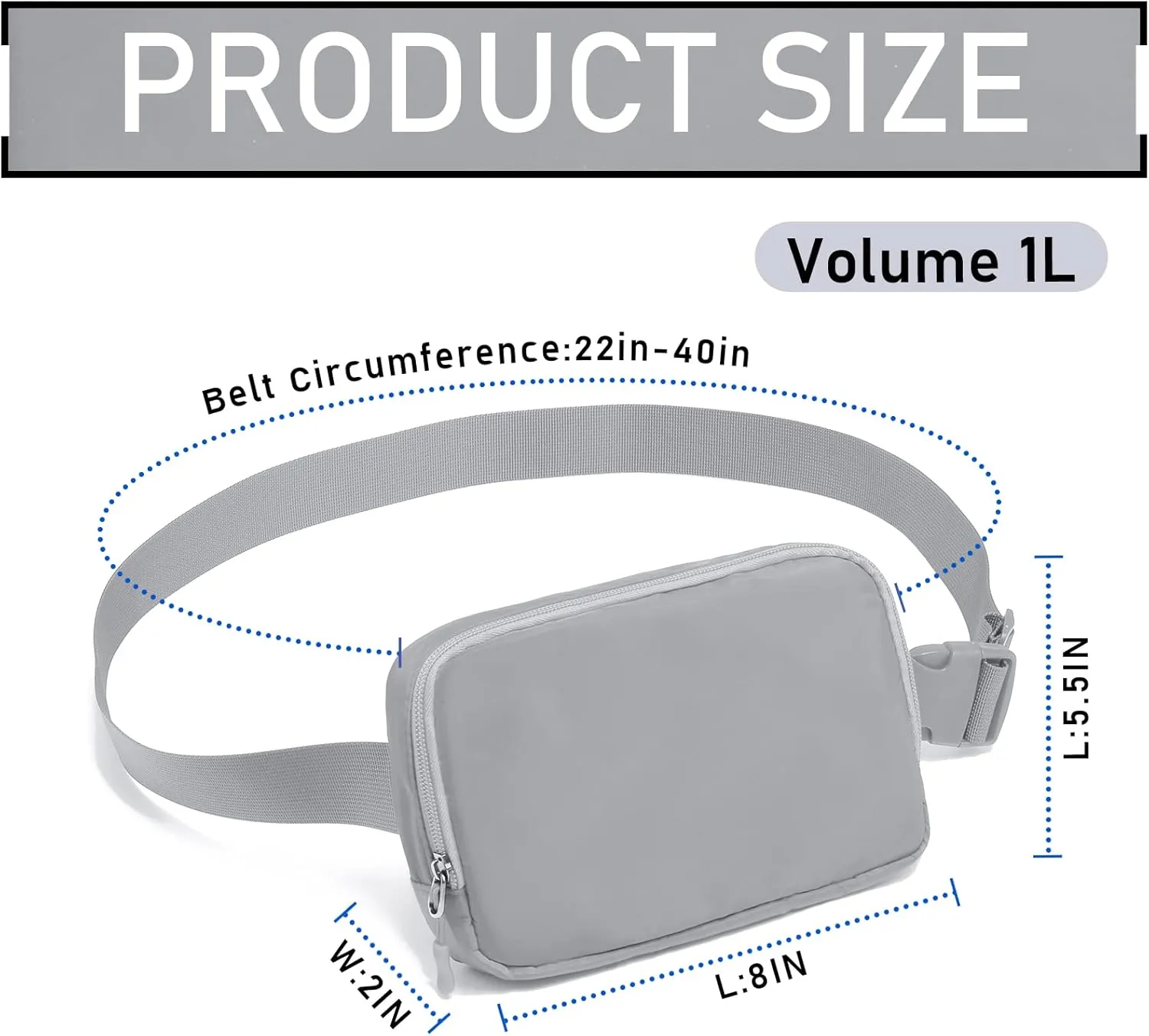 Fanny Pack,Belt Bag,40 Inch Asjustable Strap Everywhere Belt Bag,for Women and Men