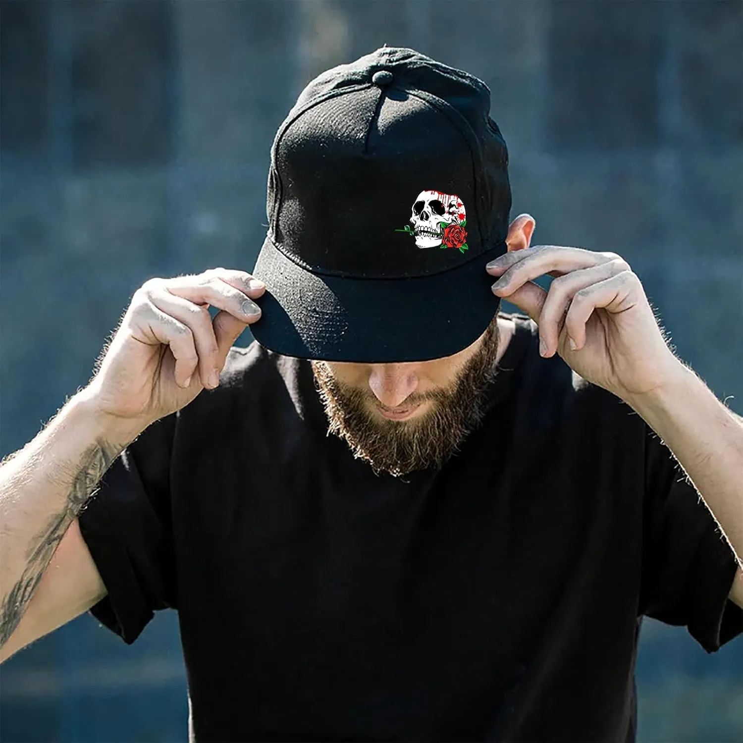 Flat Bill Hats for Men Snapback Hats for Men Baseball Cap for Men Black Snapback Women Fitting Hat