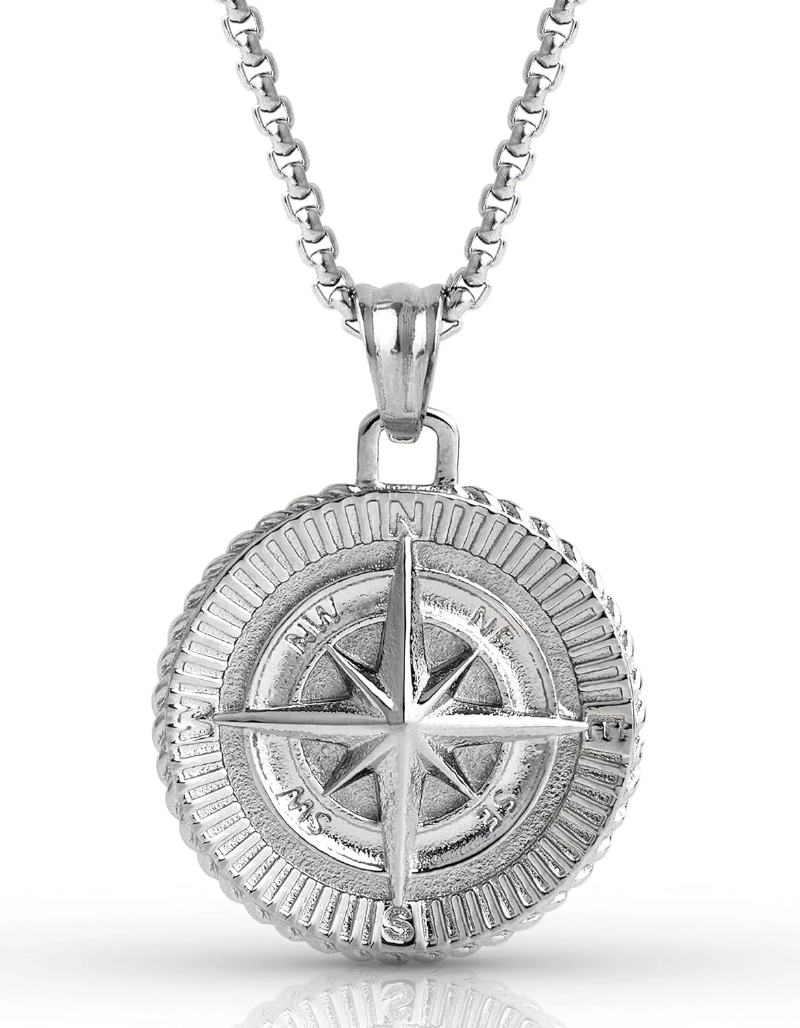 Forge & Foundry Men's Compass Pendant with Adjustable 21" Necklace Chain | Design-led, artisan jewelry from London