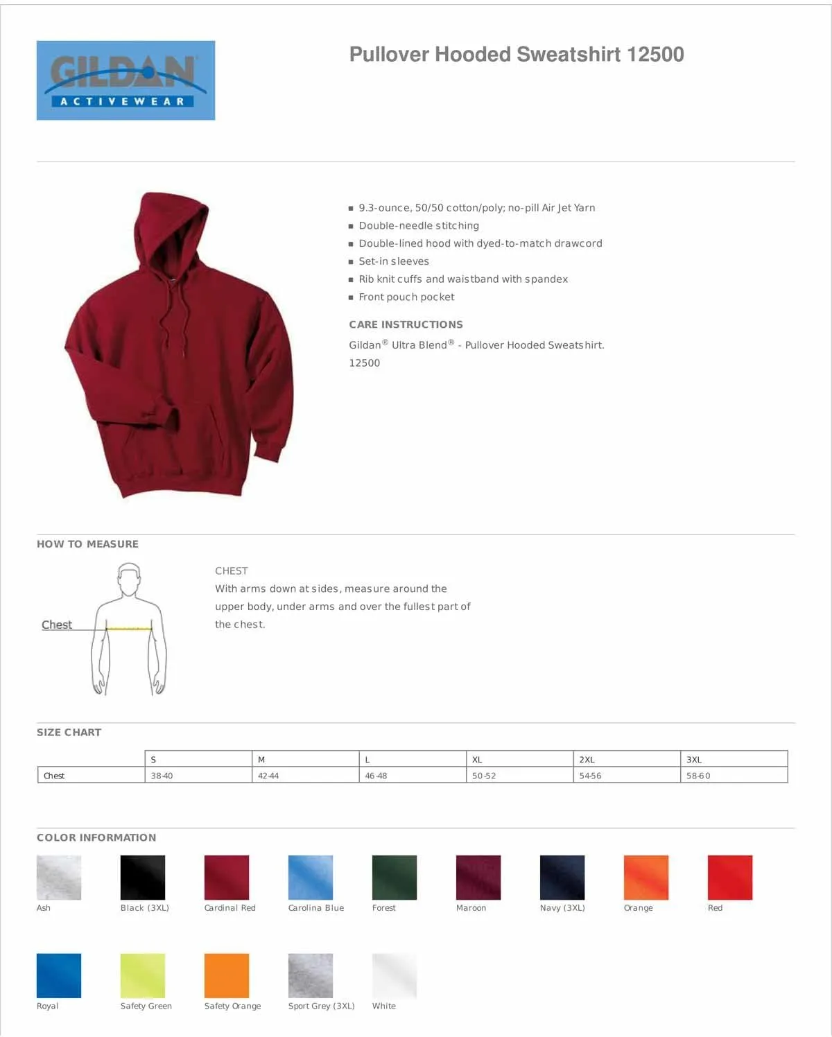 Gildan Men's Heavy Blend Drawcord Hooded Sweatshirt, Safety Pink