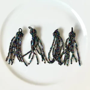 Glass Beaded Tassels 2" - Vintage - Multiple Colors