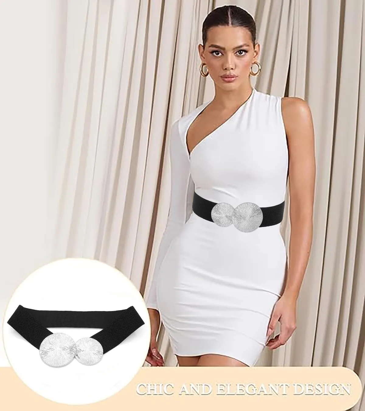 Initlove Wide Stretchy Waist Belt for Women Elastic Waistband for Dresse