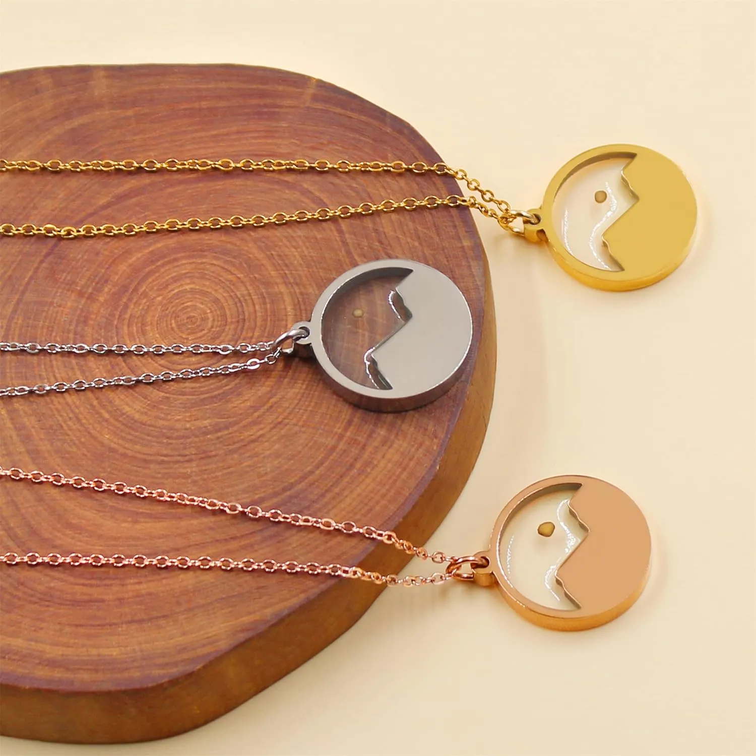 Matthew 17:20 Jewelry Noctilucent Discoloration Mountain Mustard Seed Necklace Stainless Steel Move Mountains Necklace Faith Jewelry for Women Men