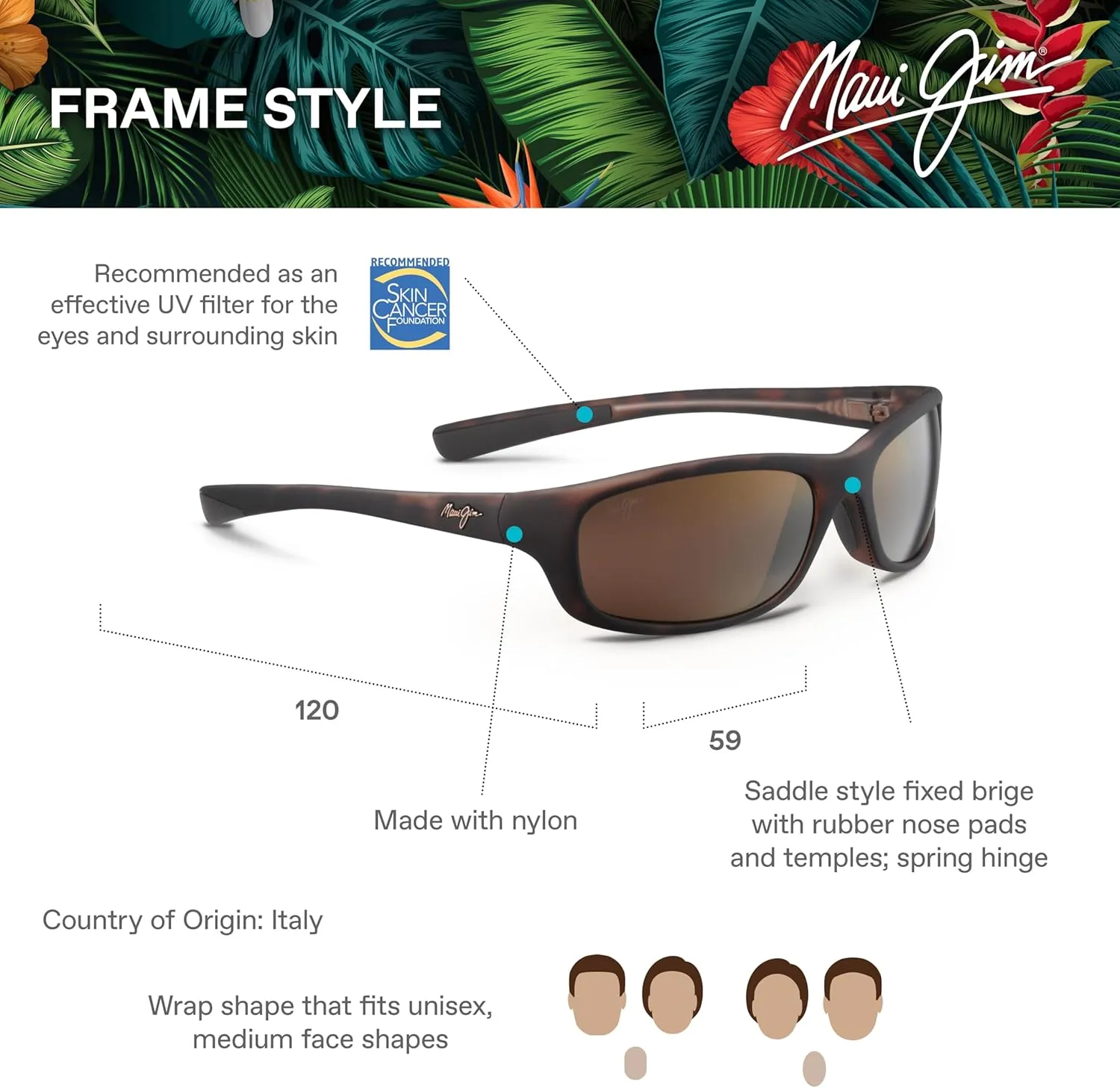 Maui Jim Men's and Women's Kipahulu Polarized Wrap Sunglasses