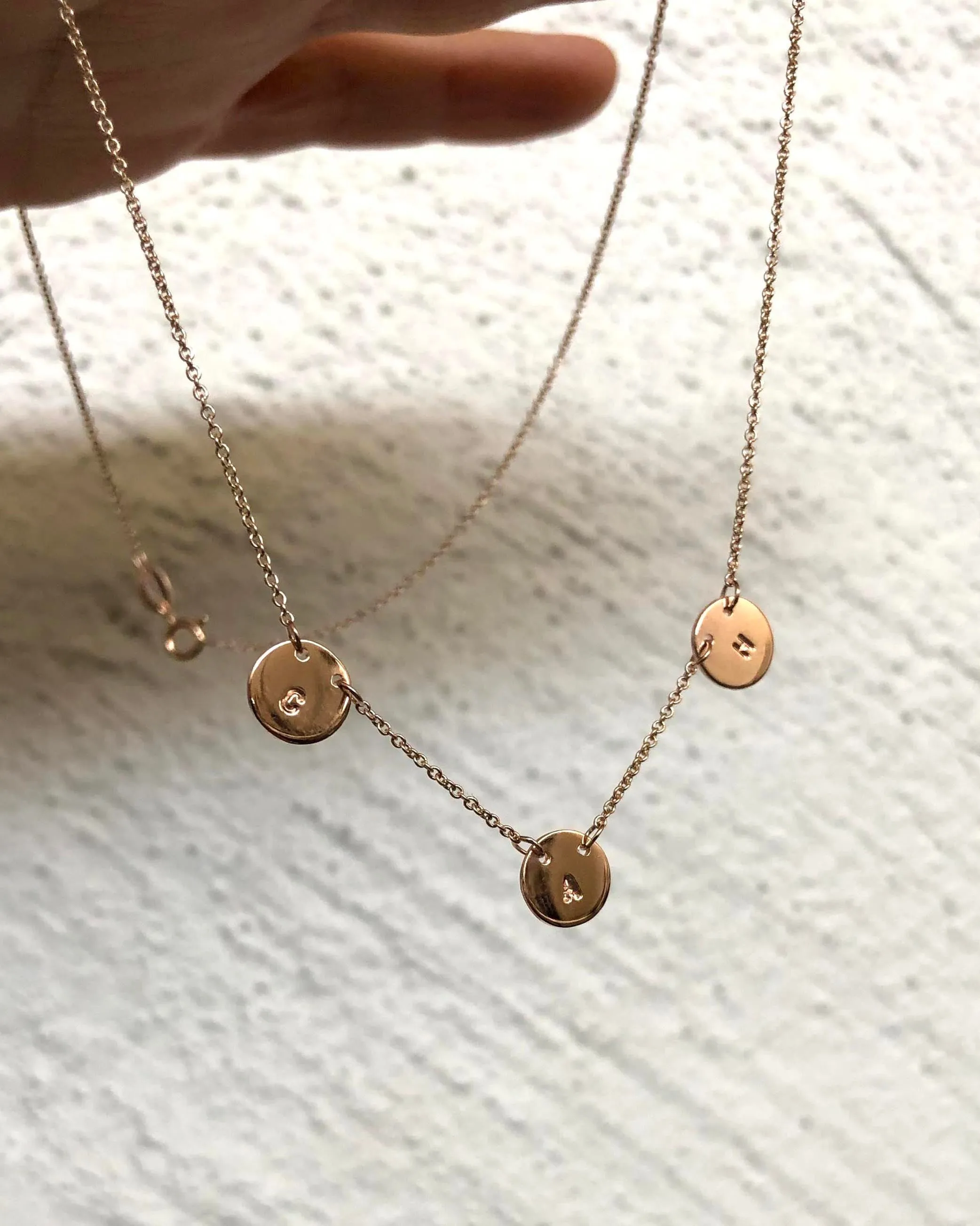 Multi Disc Necklace | Solid Rose Gold