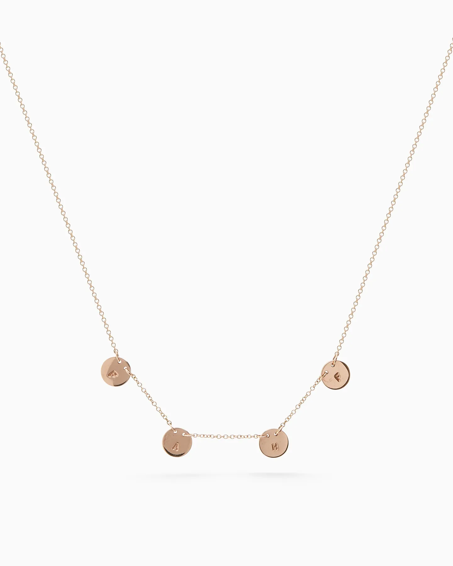Multi Disc Necklace | Solid Rose Gold