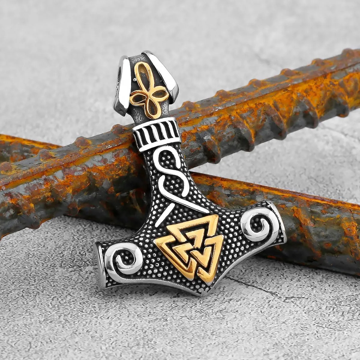 Nordic Viking Thor Hammer Mjolnir Necklace Nordic Mythology Pendant for Men Amulet Stainless Steel Jewelry Gift