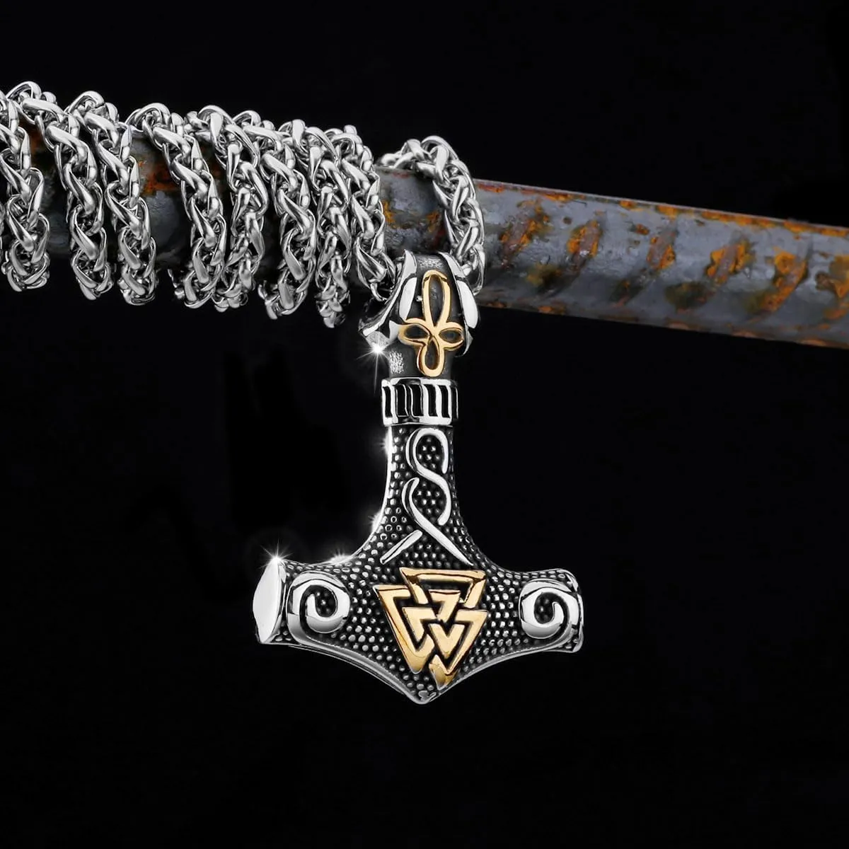 Nordic Viking Thor Hammer Mjolnir Necklace Nordic Mythology Pendant for Men Amulet Stainless Steel Jewelry Gift