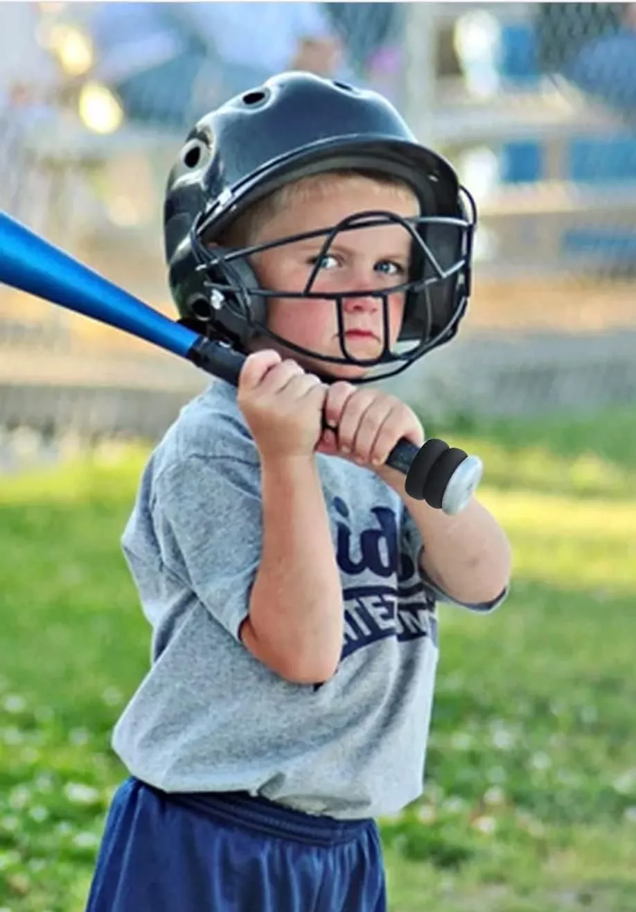 Orbis Bat Grip Choke Up Rings with Baseball Icons, 4 Pack, Bat Knob Stacker for Youth Baseball, Softball and Tee Ball, Improve Grip and Reduce Sting