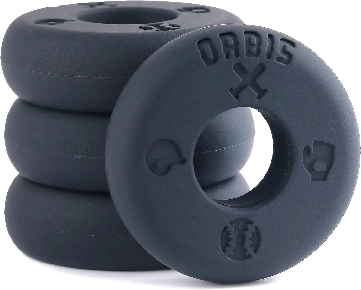 Orbis Bat Grip Choke Up Rings with Baseball Icons, 4 Pack, Bat Knob Stacker for Youth Baseball, Softball and Tee Ball, Improve Grip and Reduce Sting