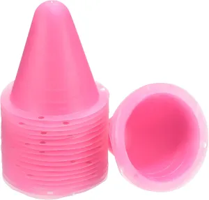PATIKIL Agility Cones, 20 Pack Sports Cones Training Marker Round Head for Football Roller Skating Outdoor Activity, Pink