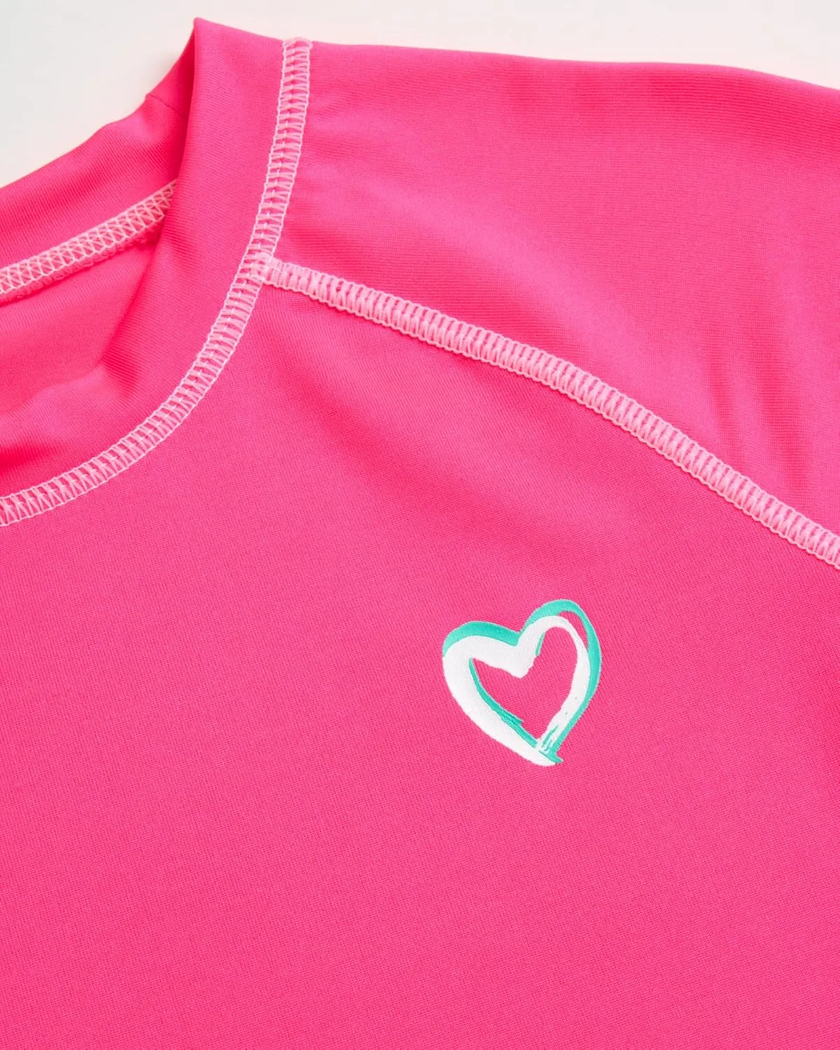 Pink Platinum Girls Rashguard - UPF 50  Sun Protection Quick Dry Short Sleeve Swim Shirt Rash Guard for Girls (Sizes: 2T-16)