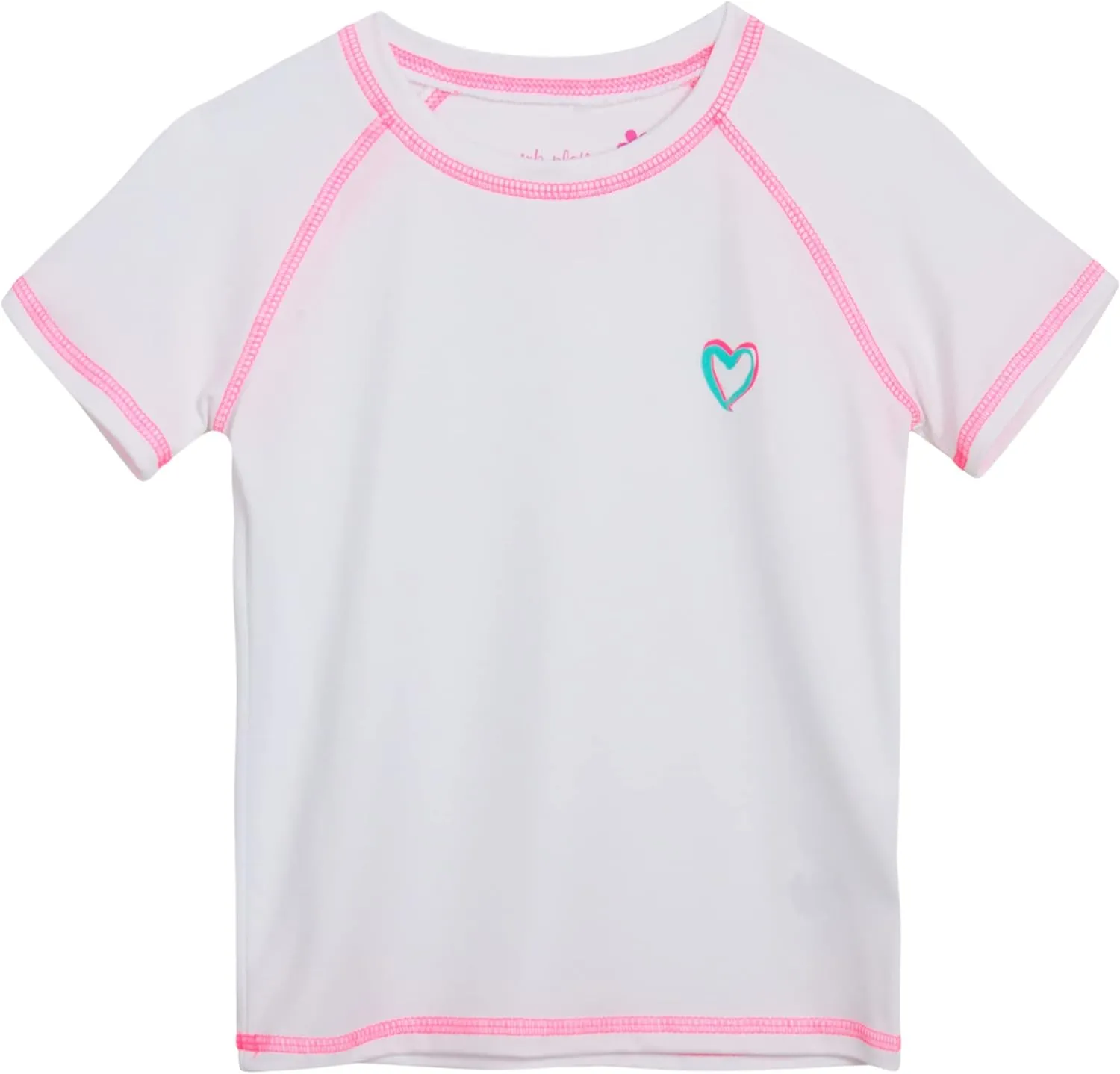 Pink Platinum Girls Rashguard - UPF 50  Sun Protection Quick Dry Short Sleeve Swim Shirt Rash Guard for Girls (Sizes: 2T-16)