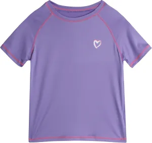Pink Platinum Girls Rashguard - UPF 50  Sun Protection Quick Dry Short Sleeve Swim Shirt Rash Guard for Girls (Sizes: 2T-16)