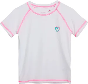 Pink Platinum Girls Rashguard - UPF 50  Sun Protection Quick Dry Short Sleeve Swim Shirt Rash Guard for Girls (Sizes: 2T-16)