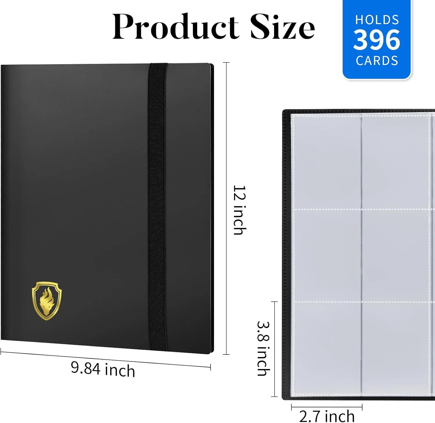 Premium 396 Pocket Trading Card Binder - Side Loading Collector Album for MTG, TCG, Game, Sport Cards - Red