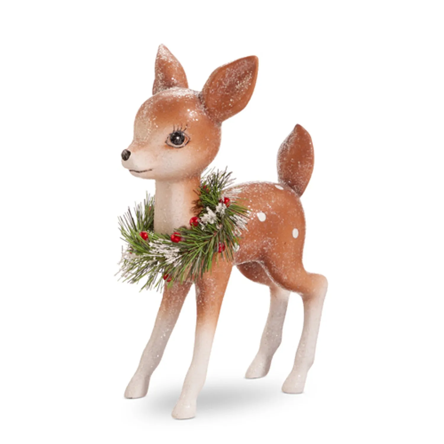Retro Deer with Wreath - Standing
