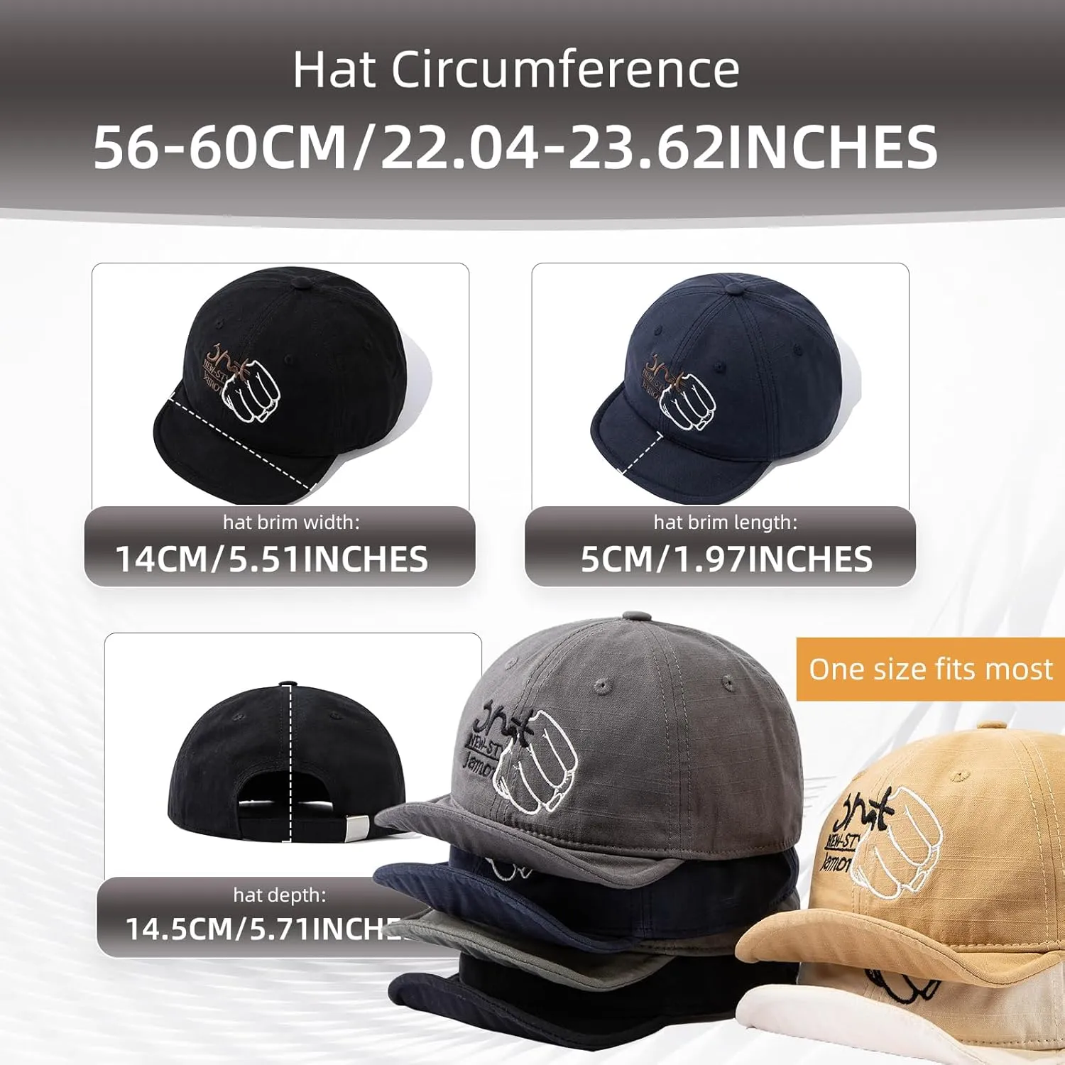 Short Brim Baseball Cap Casual Cadet Caps Flat Bill Trucker Hat Dad Hats Lightweight Umpire Hat Hip Hop Dancing Hats