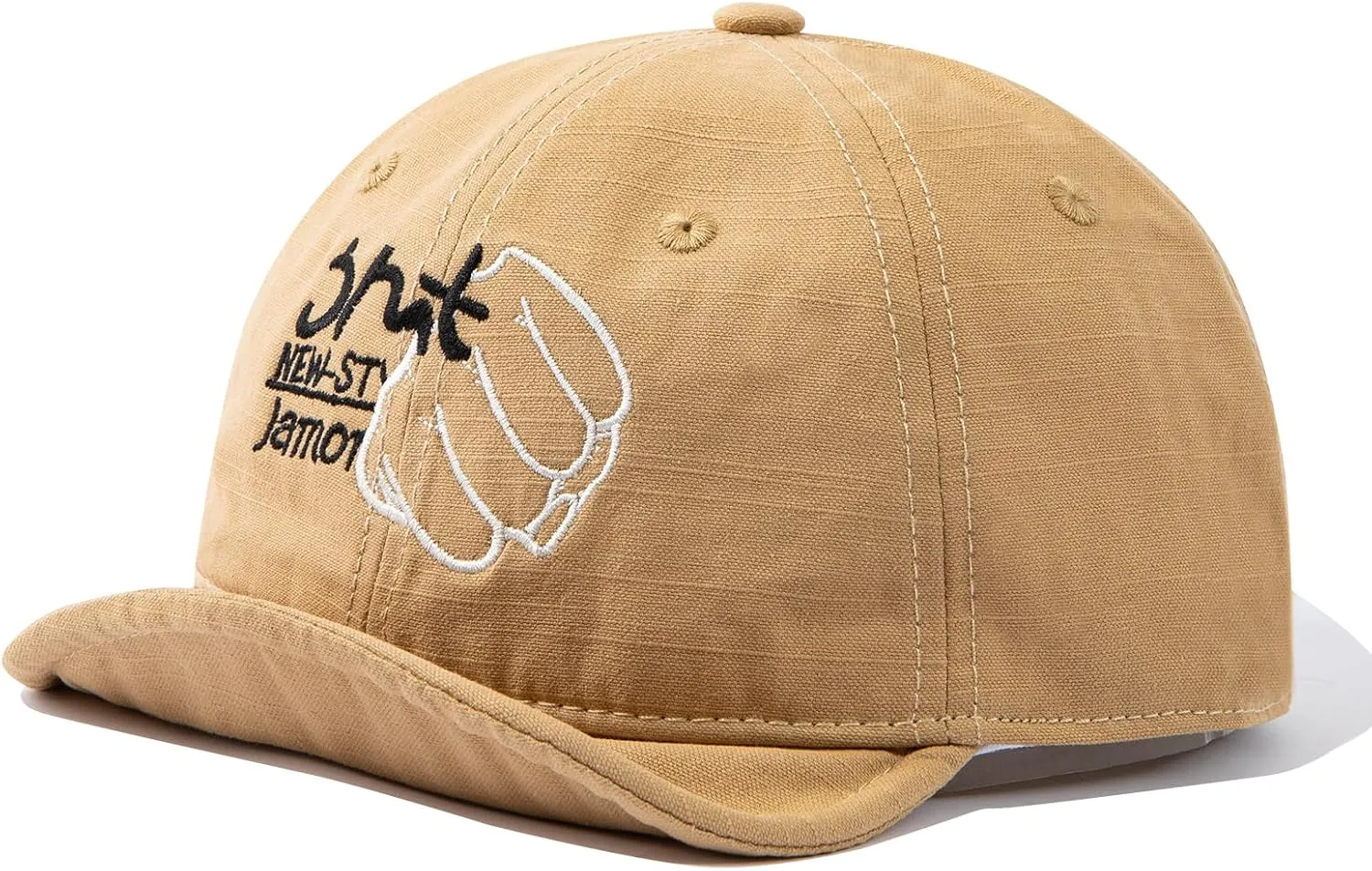 Short Brim Baseball Cap Casual Cadet Caps Flat Bill Trucker Hat Dad Hats Lightweight Umpire Hat Hip Hop Dancing Hats