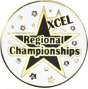 Snowflake Designs Xcel Gymnastics Pins - Bronze, Silver, Gold, Platinum, Diamond or State Championships