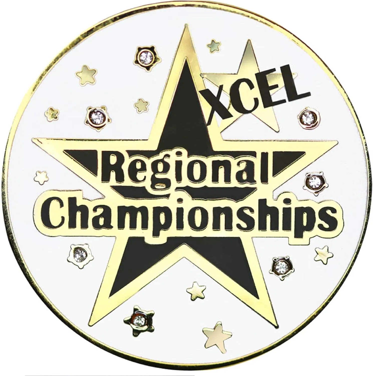 Snowflake Designs Xcel Gymnastics Pins - Bronze, Silver, Gold, Platinum, Diamond or State Championships