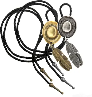 TORMEN Vintage Adjustable Bolo Tie, Unisex Western Necktie Accessory for Parties & Casual Wear(Silver & Bronze)