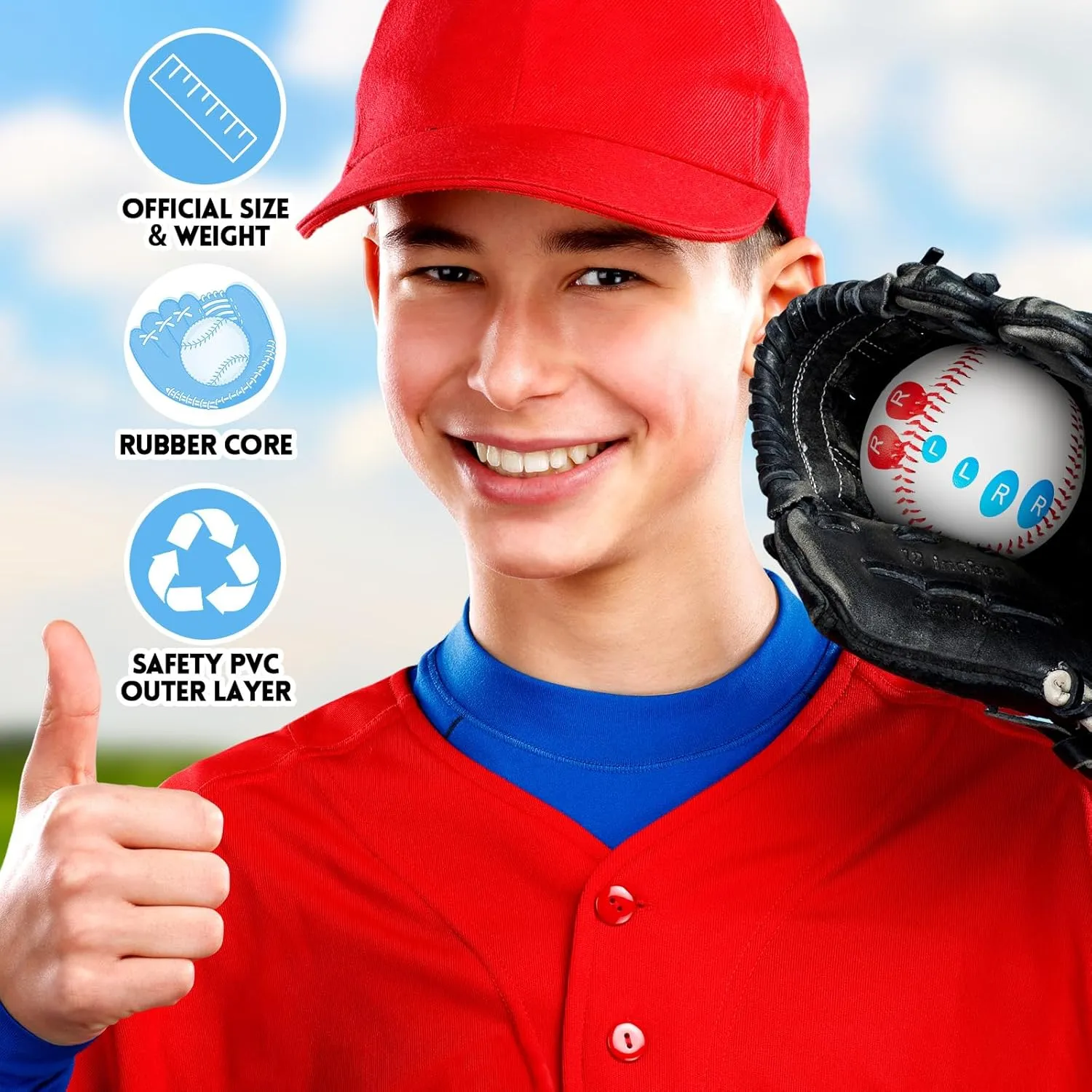 Training Baseball with Finger Placement Markers Baseball Training Equipment for Teenagers Beginners to Learn Multiple Grips