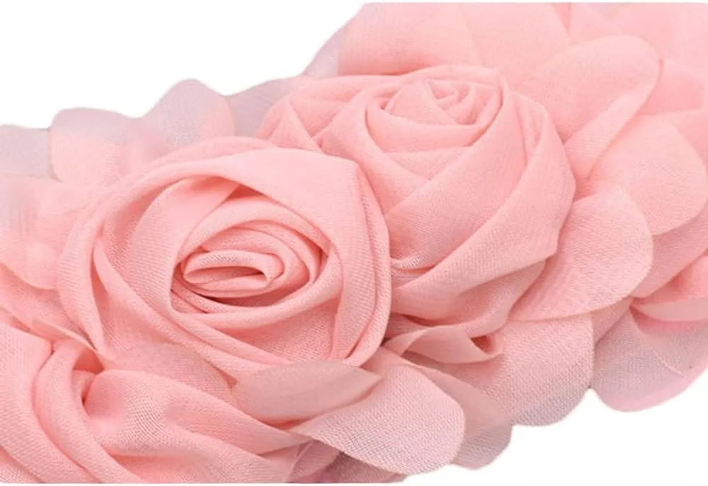 Women Lace Rose Flower Stretchy Elastic Waist Belt Dress Corset Waistband